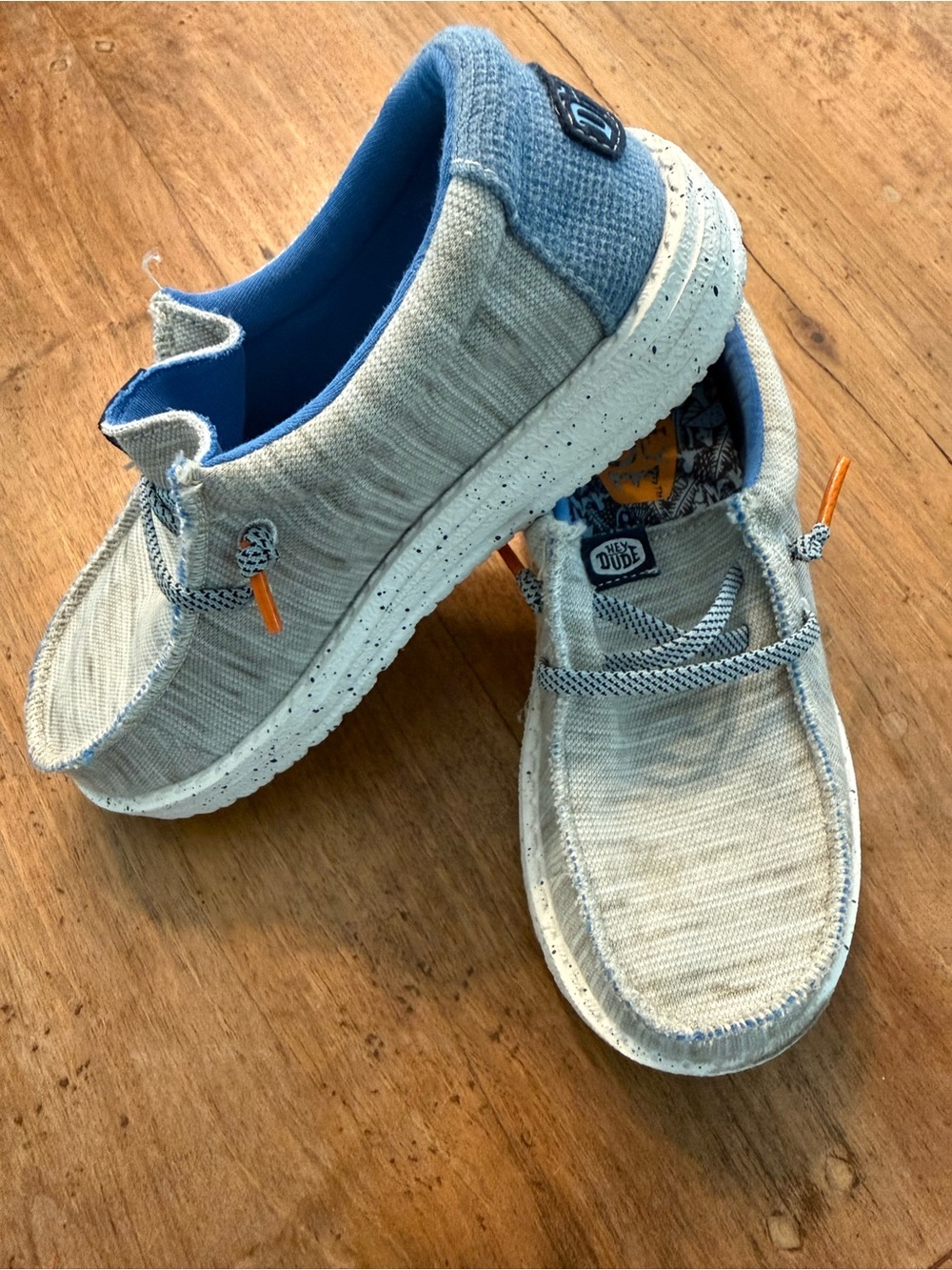 Hey Dude Wally Relaxed Slip-On Shoes - Light Blue & Cream